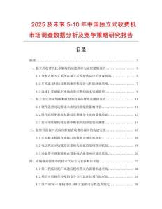 2025及未來5-10年中國獨立式收費機市場調查數據分析及競爭策略研究報告