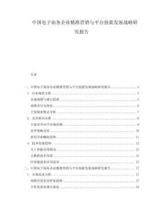 中國電子商務企業精準營銷與平臺創新發展戰略研究報告