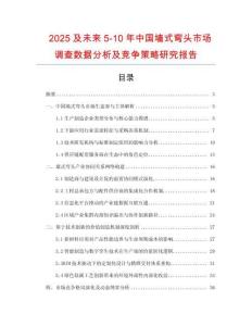 2025及未來5-10年中國墻式彎頭市場調查數據分析及競爭策略研究報告