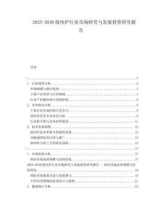 2025-2030鼓风炉行业市场研究与发展投资研究报告