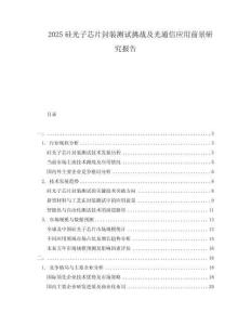 2025硅光子芯片封裝測試挑戰及光通信應用前景研究報告