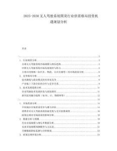 2025-2030無(wú)人駕駛系統(tǒng)開(kāi)発行業(yè)供需格局投資機(jī)遇規(guī)劃分析