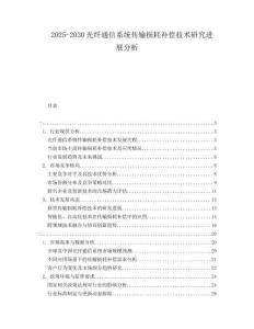 2025-2030光纖通信系統傳輸損耗補償技術研究進展分析
