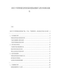2025中国智能电网设备招投标数据与供应商格局报告