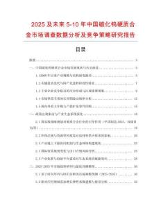 2025及未來(lái)5-10年中國(guó)碳化鎢硬質(zhì)合金市場(chǎng)調(diào)查數(shù)據(jù)分析及競(jìng)爭(zhēng)策略研究報(bào)告