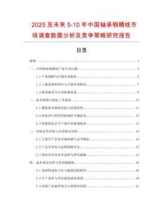 2025及未來(lái)5-10年中國(guó)軸承鋼精線市場(chǎng)調(diào)查數(shù)據(jù)分析及競(jìng)爭(zhēng)策略研究報(bào)告