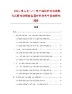 2025及未來5-10年中國掛網(wǎng)式玻璃棉夾芯板市場調(diào)查數(shù)據(jù)分析及競爭策略研究報告