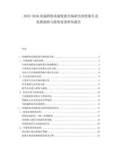 2025-2030高端跨海高速輪渡市場研究深度報告及發展趨勢與投資前景研究報告
