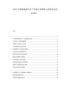 2025中國新能源汽車產業鏈全景解析與投資機會評估報告