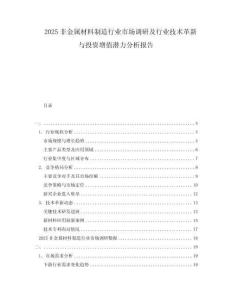 2025非金屬材料制造行業(yè)市場調(diào)研及行業(yè)技術(shù)革新與投資增值潛力分析報(bào)告