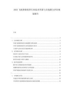 2025飞机维修保养行业技术革新与市场潜力评估规划报告