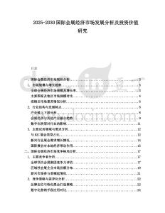2025-2030國際會展經濟市場發展分析及投資價值研究