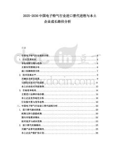 2025-2030中國電子特氣行業(yè)進(jìn)口替代進(jìn)程與本土企業(yè)成長路徑分析