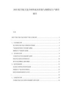 2025航空航天復(fù)合材料成本控制與規(guī)?；a(chǎn)路徑報(bào)告