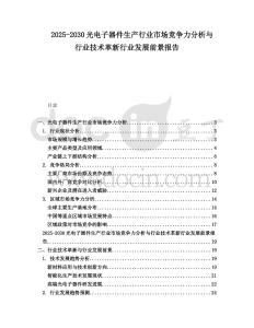 2025-2030光電子器件生產行業市場競爭力分析與行業技術革新行業發展前景報告