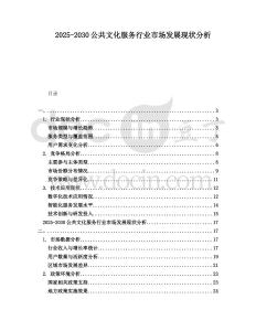 2025-2030公共文化服務行業市場發展現狀分析