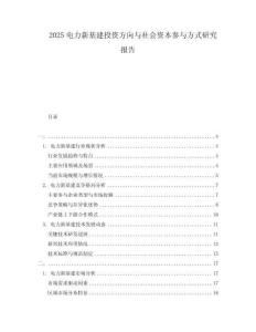 2025電力新基建投資方向與社會資本參與方式研究報告