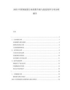 2025中國預制菜行業消費升級與渠道變革專項分析報告