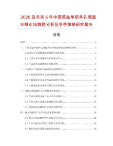 2025及未來5年中國菜盆單把單孔調溫水咀市場數據分析及競爭策略研究報告