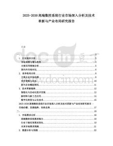 2025-2030高端數(shù)控系統(tǒng)行業(yè)市場深入分析及技術(shù)革新與產(chǎn)業(yè)布局研究報告