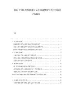 2025中國B細(xì)胞耗竭療法在血液腫瘤中的應(yīng)用前景評估報(bào)告