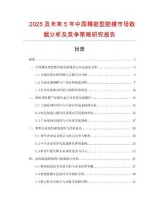 2025及未來(lái)5年中國(guó)精密型腔模市場(chǎng)數(shù)據(jù)分析及競(jìng)爭(zhēng)策略研究報(bào)告
