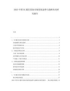 2025中國5G通信設備市場發展態勢與戰略布局研究報告