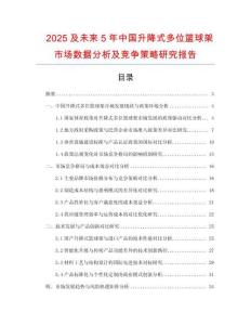 2025及未來5年中國升降式多位籃球架市場數(shù)據(jù)分析及競爭策略研究報(bào)告