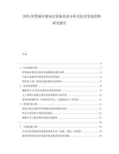 2025智慧城市感知層設(shè)備需求分析及技術(shù)發(fā)展趨勢研究報告
