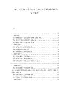 2025-2030精密模具加工設(shè)備技術(shù)發(fā)展趨勢(shì)與競(jìng)爭(zhēng)格局報(bào)告
