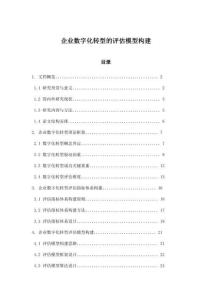 企業(yè)數(shù)字化轉型的評估模型構建