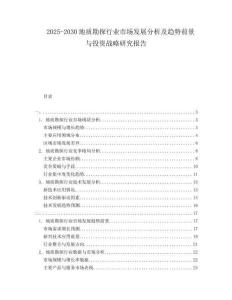 2025-2030地質勘探行業市場發展分析及趨勢前景與投資戰略研究報告