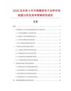 2025及未來5年中國精密電子臺秤市場數據分析及競爭策略研究報告