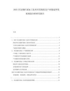2025非金屬礦深加工技術應用現狀及產業鏈延伸發展規劃分析研究報告