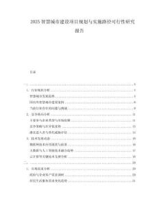2025智慧城市建設(shè)項目規(guī)劃與實施路徑可行性研究報告