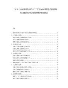 2025-2030玻璃制品生产工艺行业市场需求供需现状及投资评估规划分析研究报告