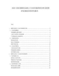 2025-2030德國石油化工行業(yè)市場(chǎng)供需分析及投資評(píng)估規(guī)劃分析研究報(bào)告