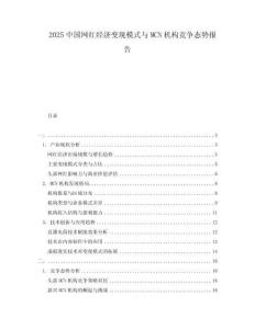 2025中國網(wǎng)紅經(jīng)濟(jì)變現(xiàn)模式與MCN機(jī)構(gòu)競爭態(tài)勢報(bào)告