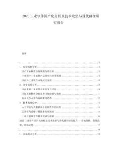 2025工業(yè)軟件國產(chǎn)化分析及技術(shù)攻堅與替代路徑研究報告