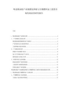 喀麦隆油棕产业规模化种植与生物燃料加工投资市场发展前景研究报告