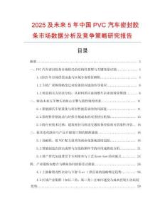 2025及未來(lái)5年中國(guó)PVC汽車密封膠條市場(chǎng)數(shù)據(jù)分析及競(jìng)爭(zhēng)策略研究報(bào)告