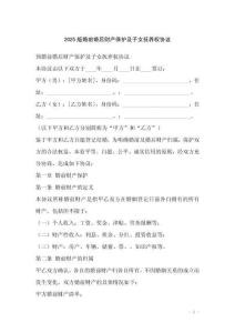 2025版婚前婚后財產保護及子女撫養權協議