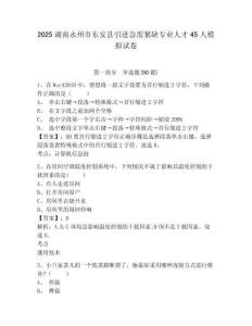2025湖南永州市東安縣引進急需緊缺專業(yè)人才45人模擬試卷及答案詳解（奪冠系列）