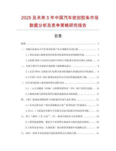 2025及未來(lái)5年中國(guó)汽車密封膠條市場(chǎng)數(shù)據(jù)分析及競(jìng)爭(zhēng)策略研究報(bào)告