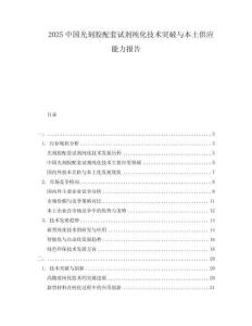 2025中國光刻膠配套試劑純化技術(shù)突破與本土供應能力報告
