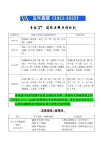 專題27 遵循邏輯思維規(guī)則全國(guó)通用）（原卷版）