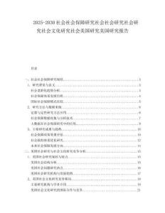 2025-2030社會社會保障研究社會社會研究社會研究社會文化研究社會美國研究美國研究報告