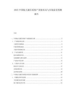 2025中國航天通信系統(tǒng)產(chǎn)業(yè)鏈布局與市場前景預(yù)測報(bào)告