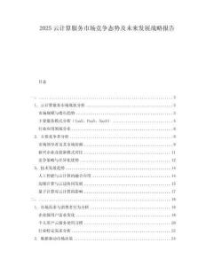 2025云計算服務(wù)市場競爭態(tài)勢及未來發(fā)展戰(zhàn)略報告