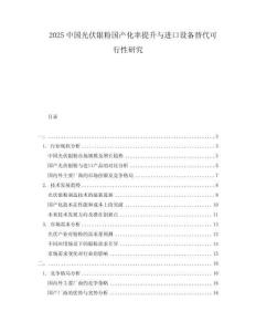 2025中國光伏銀粉國產化率提升與進口設備替代可行性研究